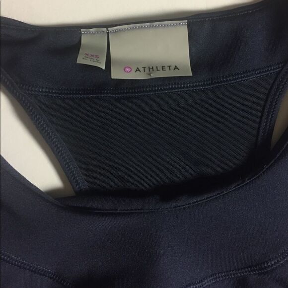 ATHLETA Navy/White Striped Racerback Bra In Tank - Picture 6 of 6
